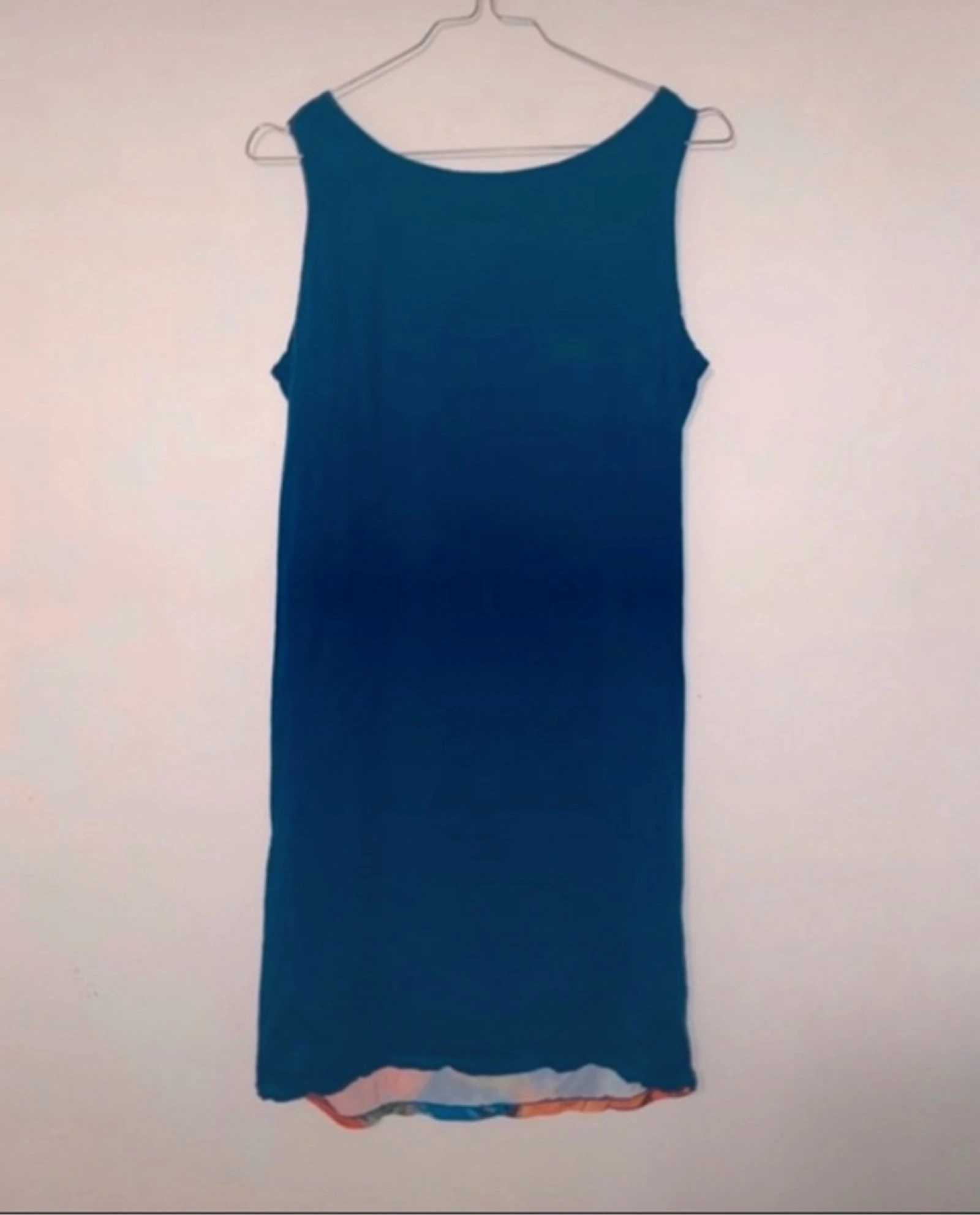 Vestido de praia tomara que caia 36/38 P/M - azul / costas mosaico multicolorido vitral - fluido verão – photo 3